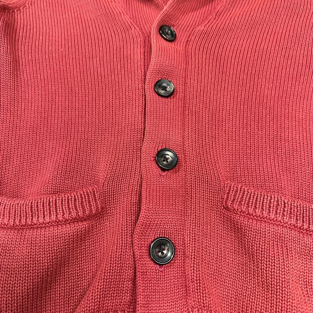American Eagle Outfitters Men's Red Shawl Collar Cardigan Sweater Prep Fit Small